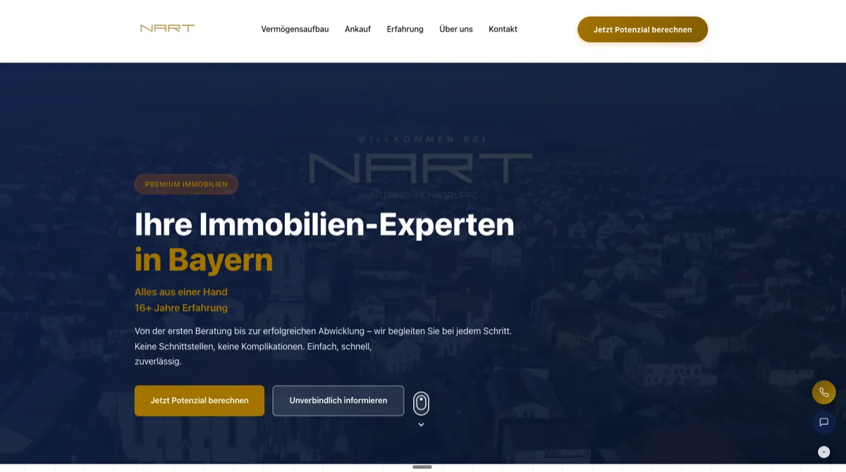 NART Immobilien Website